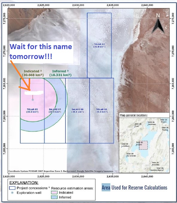 lithium chile property map for resource 1 hole--annotated